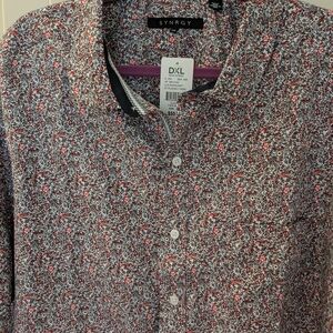 Men's Floral Shirt - Red and White